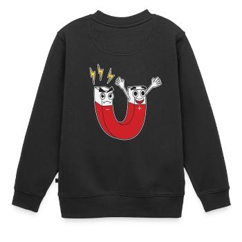 Aimant rester positif drôle d’aimants cadeaux plus - Sweat Premium enfant bio - noir - Dos - AI Model Kid Female (0cm)