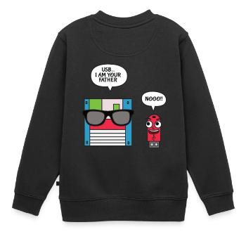 USB Disk I am Your Father T-Shirt, Geek - Kinder Premium Organic Sweatshirt - Schwarz - Hinten - AI Model Kid Female (0cm)