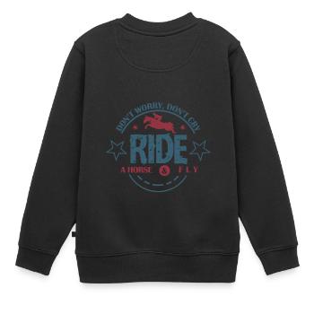 Citation de citations de chevaux - Sweat Premium enfant bio - noir - Dos - AI Model Kid Female (0cm)