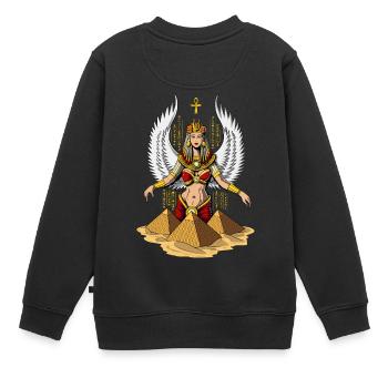 Ägyptische Göttin Isis Queen Ankh Mythologie - Kinder Premium Organic Sweatshirt - Schwarz - Hinten - AI Model Kid Female (0cm)