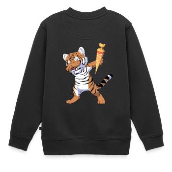 Écolier tamponner - Sweat Premium enfant bio - noir - Dos - AI Model Kid Female (0cm)