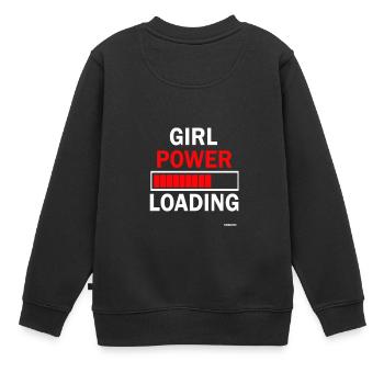Girlpower Powergirl Frauenpower Powerfrau Geschenk - Kinder Premium Organic Sweatshirt - Schwarz - Hinten - AI Model Kid Female (0cm)