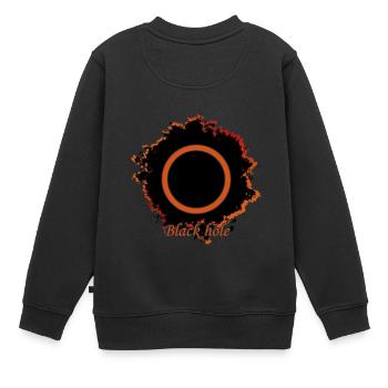 Trou noir - trou noir - Sweat Premium enfant bio - noir - Dos - AI Model Kid Female (0cm)