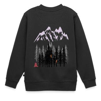 Nature sauvage Forêts Animaux de la forêt Animaux de la forêt Animaux animaux Nature - Sweat Premium enfant bio - noir - Dos - AI Model Kid Female (0cm)