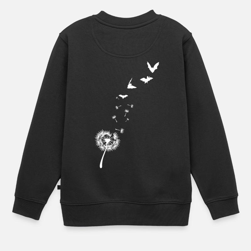 Bat pissenlit - Sweat Premium enfant bio - noir