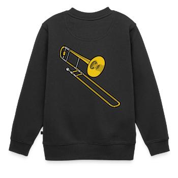 Tromboniste musicien Blechbläser Tenor Alt - Sweat Premium enfant bio - noir - Dos - AI Model Kid Female (0cm)