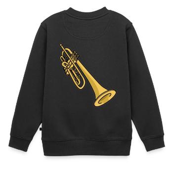 Trompette trompette trompette trompette flügelhorn musicien - Sweat Premium enfant bio - noir - Dos - AI Model Kid Female (0cm)