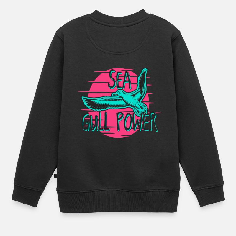 Möwe See Meer Küste - Kinder Premium Organic Sweatshirt - Schwarz
