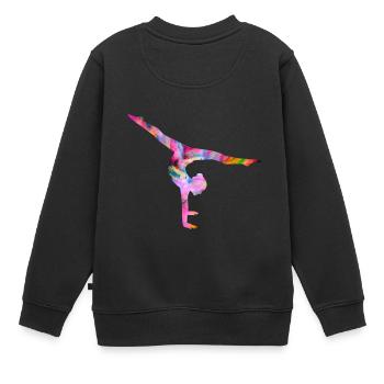 Turnen Handstand bunt - Kinder Premium Organic Sweatshirt - Schwarz - Hinten - AI Model Kid Female (0cm)