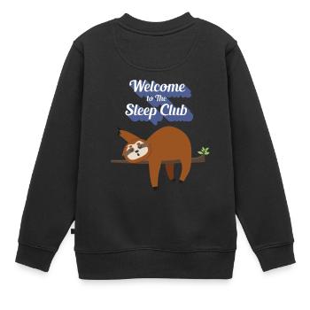 Drôle, paresseux mais mignon Tshirt Design Sleep Club - Sweat Premium enfant bio - noir - Dos - AI Model Kid Female (0cm)