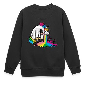 Caca Licorne Caca Passer Breaking Drôle - Sweat Premium enfant bio - noir - Dos - AI Model Kid Female (0cm)