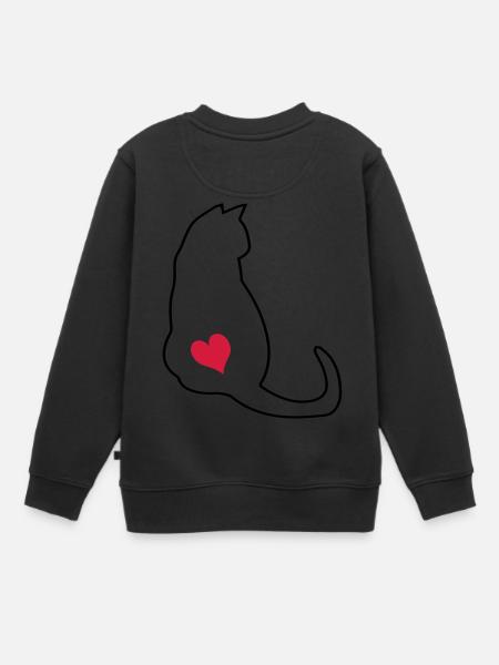Chat - Sweat Premium enfant bio - noir