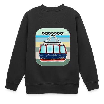 Téléphérique télécabine bergbahn technologie téléphérique - Sweat Premium enfant bio - noir - Dos - AI Model Kid Female (0cm)