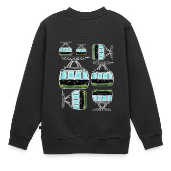 Téléphérique télécabine art de téléphérique - Sweat Premium enfant bio - noir - Dos - AI Model Kid Female (0cm)