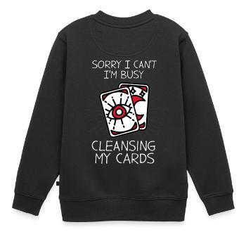 Tarot cartes Devins Cartes Poser - Sweat Premium enfant bio - noir - Dos - AI Model Kid Female (0cm)