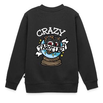 CRAZY TAROT LADY Der Tod Tarot Karten Hellseher - Kinder Premium Organic Sweatshirt - Schwarz - Hinten - AI Model Kid Female (0cm)