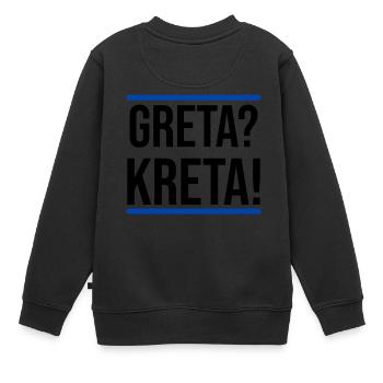 Greta Kreta Griechenland Insel Urlaub Geschenk - Kinder Premium Organic Sweatshirt - Schwarz - Hinten - AI Model Kid Female (0cm)