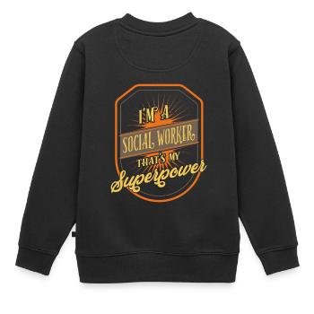 travailleur social - Sweat Premium enfant bio - noir - Dos - AI Model Kid Female (0cm)