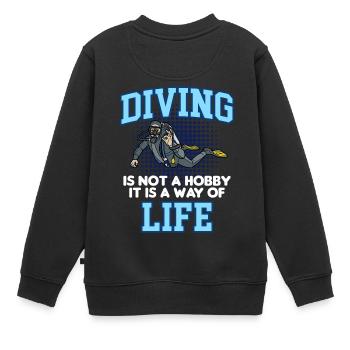 DIVING LIFE - Sweat Premium enfant bio - noir - Dos - AI Model Kid Female (0cm)