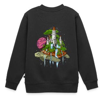 Tortue cosmique - Sweat Premium enfant bio - noir - Dos - AI Model Kid Female (0cm)
