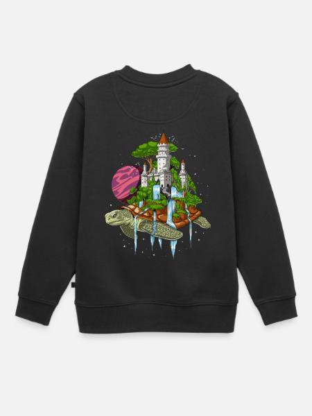 Cosmic Turtle - Kids Premium Organic Sweatshirt - black