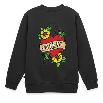 Herz MOM TATTOO - Sweat Premium enfant bio - noir - Dos - AI Model Kid Female (0cm)