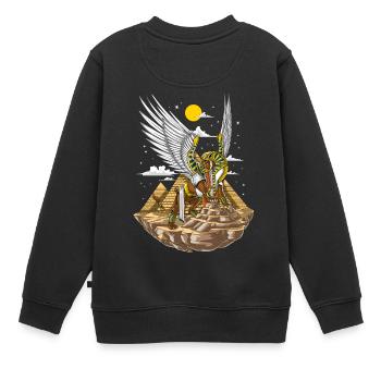 Pyramides Egyptiennes Sphinx Pharaon Dieu - Sweat Premium enfant bio - noir - Dos - AI Model Kid Female (0cm)