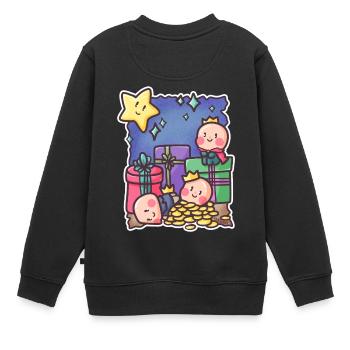 Saint trois rois matin terre cadeau de Noël - Sweat Premium enfant bio - noir - Dos - AI Model Kid Female (0cm)
