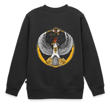 Horus alter ägyptischer Falkengott - Kinder Premium Organic Sweatshirt - Schwarz - Hinten - AI Model Kid Female (0cm)