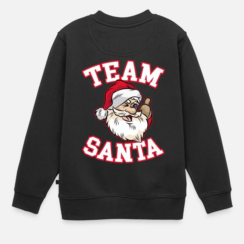 TEAM SANTA - Sweat Premium enfant bio - noir
