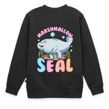 Lamantins mignons et drôles de l'océan de guimauve - Sweat Premium enfant bio - noir - Dos - AI Model Kid Female (0cm)