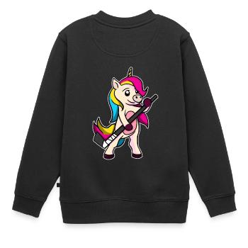 Lustiges Hockey Eishockey Feldhockey Einhorn - Kinder Premium Organic Sweatshirt - Schwarz - Hinten - AI Model Kid Female (0cm)