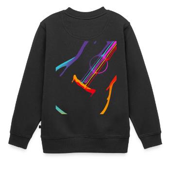 Farbverlauf Akustische Gitarre - Kinder Premium Organic Sweatshirt - Schwarz - Hinten - AI Model Kid Female (0cm)