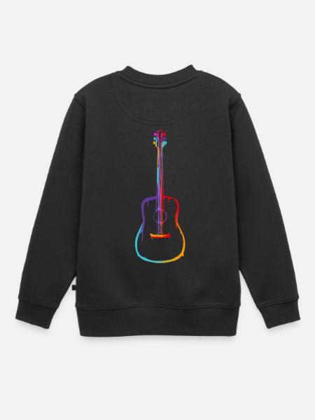 Farbverlauf Akustische Gitarre - Kinder Premium Organic Sweatshirt - Schwarz