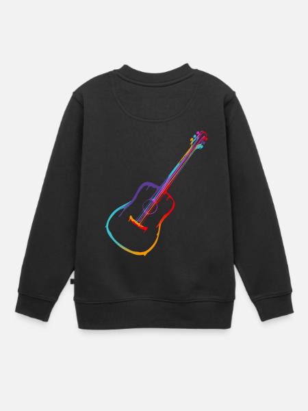 Farbverlauf Akustische Gitarre - Kinder Premium Organic Sweatshirt - Schwarz