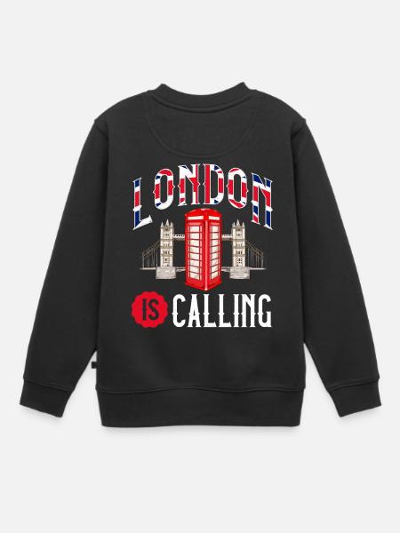 Awesome London appelle Skyline UK - Sweat Premium enfant bio - noir