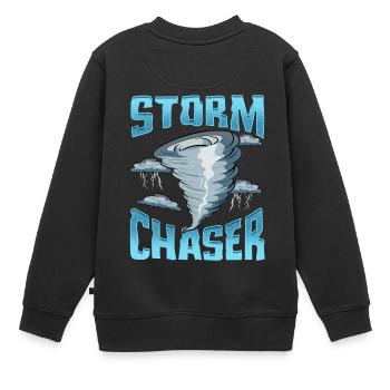 Niedlicher Sturm-Jäger-Unwetter-Tornado besessen gewesen - Kinder Premium Organic Sweatshirt - Schwarz - Hinten - AI Model Kid Female (0cm)