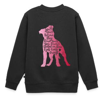 Pitbull Seelen - Kinder Premium Organic Sweatshirt - Schwarz - Hinten - AI Model Kid Female (0cm)