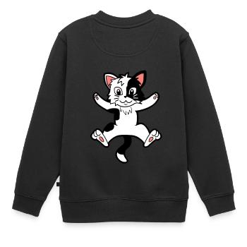 Kätzchen Katze Katzen Krallen Miau Kinder Baby - Kinder Premium Organic Sweatshirt - Schwarz - Hinten - AI Model Kid Female (0cm)