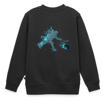 Hockey - Kinder Premium Organic Sweatshirt - Schwarz - Hinten - AI Model Kid Female (0cm)
