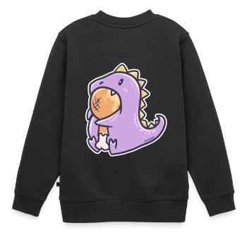 Carnivore dinosaure illustration cadeau - Sweat Premium enfant bio - noir - Dos - AI Model Kid Female (0cm)