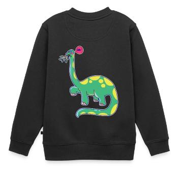 Dinosaurier hat schlechte Laune - Kinder Premium Organic Sweatshirt - Schwarz - Hinten - AI Model Kid Female (0cm)