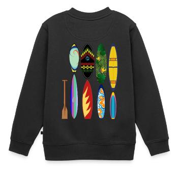 Planche de paddle surf - Sweat Premium enfant bio - noir - Dos - AI Model Kid Female (0cm)