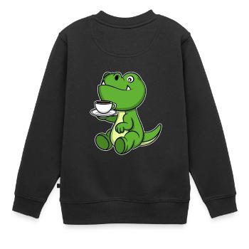 Mignon Dinosaur Café Cadeau de Noël Anniversaire - Sweat Premium enfant bio - noir - Dos - AI Model Kid Female (0cm)
