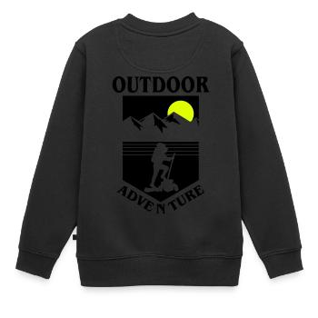 Outdoor Adventure bw - Sweat Premium enfant bio - noir - Dos - AI Model Kid Female (0cm)