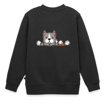 Süßer Pitbull Hundeliebhaber Amt für Humor - Kinder Premium Organic Sweatshirt - Schwarz - Hinten - AI Model Kid Female (0cm)