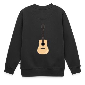 guitare guitare guitares joueurs Basse Acoustique - Sweat Premium enfant bio - noir - Dos - AI Model Kid Female (0cm)