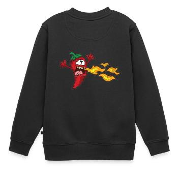 Feurige Chillischote Chilli Schote Scharfes Essen - Kinder Premium Organic Sweatshirt - Schwarz - Hinten - AI Model Kid Female (0cm)