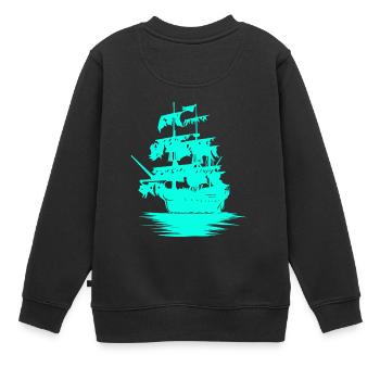 Bateau voilier marine Marine Fantasy Maritim Jolle - Sweat Premium enfant bio - noir - Dos - AI Model Kid Female (0cm)