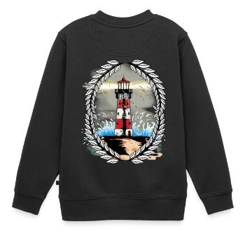 Albatross Moeven Leuchtturm Kueste Seemoeven - Kinder Premium Organic Sweatshirt - Schwarz - Hinten - AI Model Kid Female (0cm)